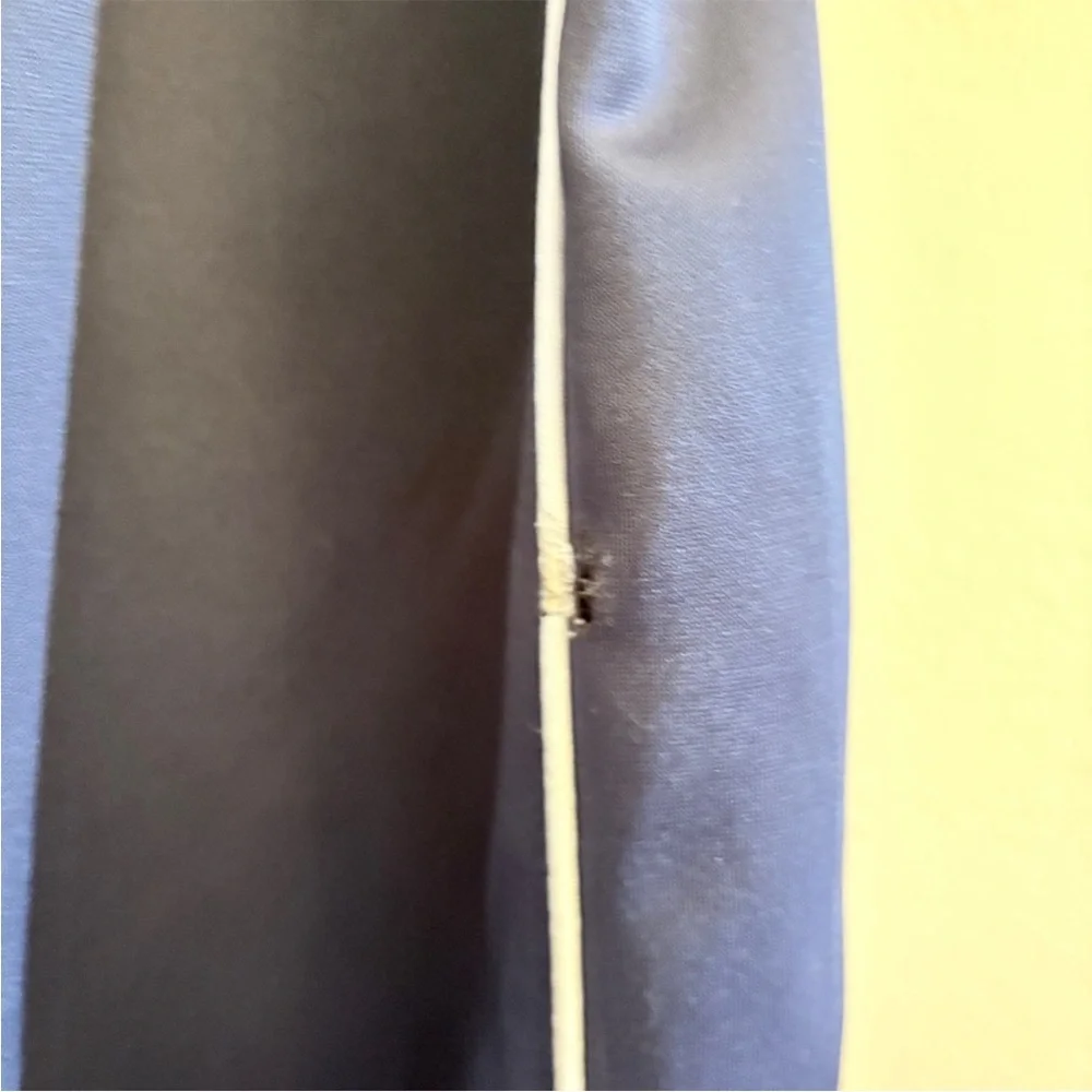 Vintage 90s Umbro Navy Athletic Pants w White Piping & Zip Bottom – Large Fair - Picture 8 of 16